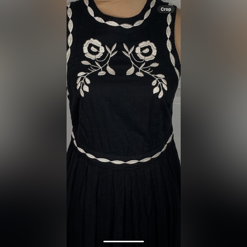 Free People Birds‎ of a Feather Black Embroidered Mini Dress Size 2 - Picture 11 of 15